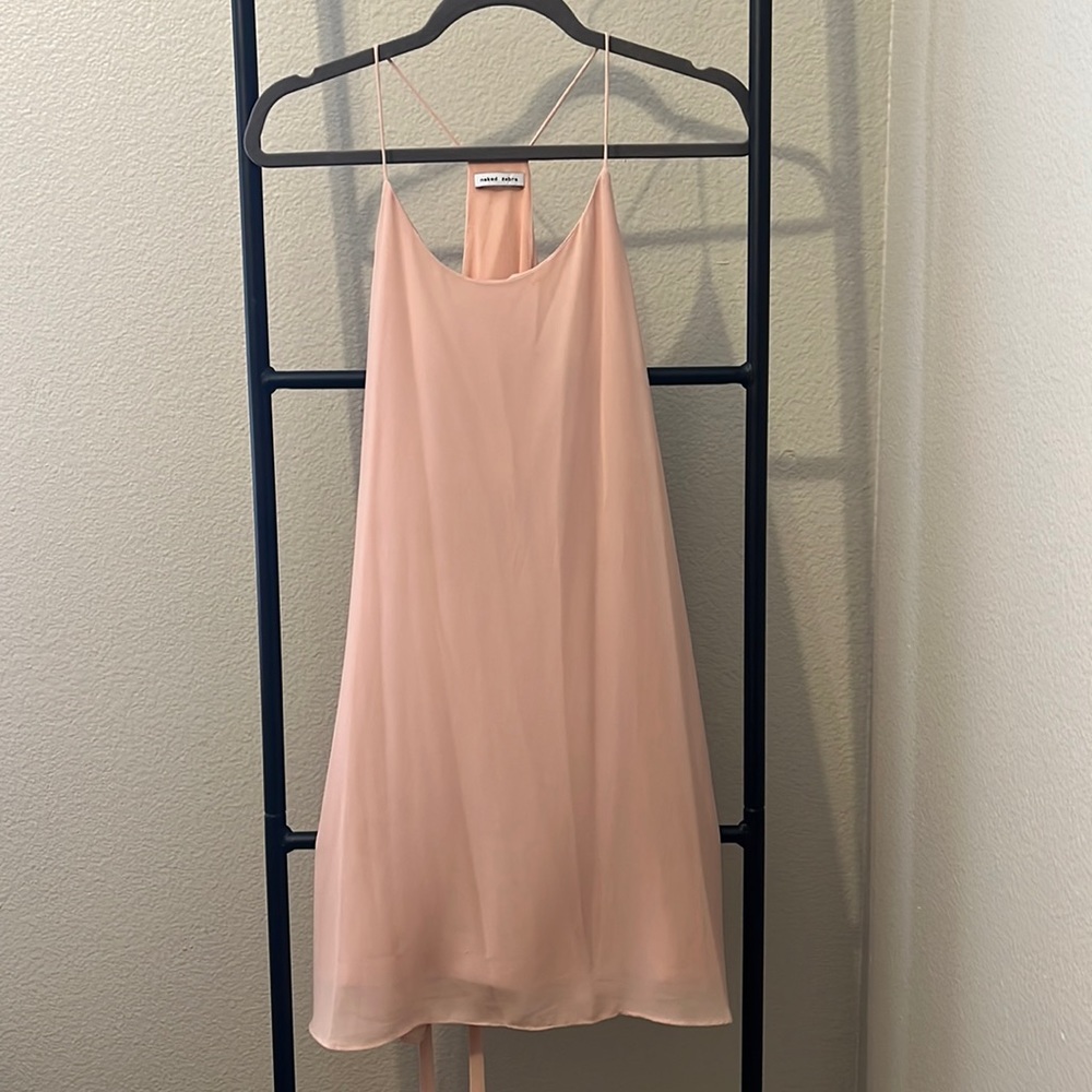 Silk blush mini dress
